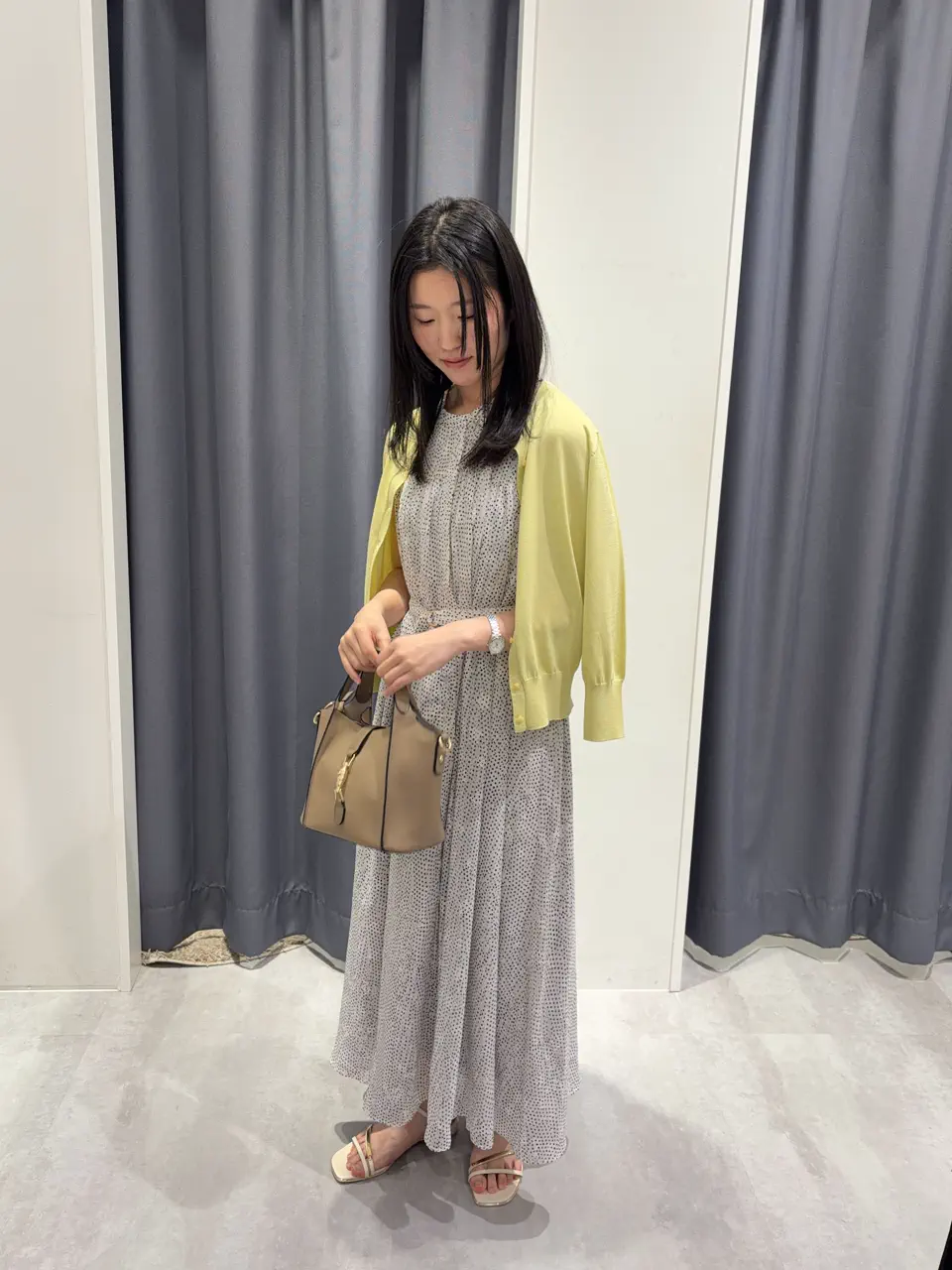 シアードット柄ギャザーワンピース/YECCA VECCA（イェッカ ヴェッカ