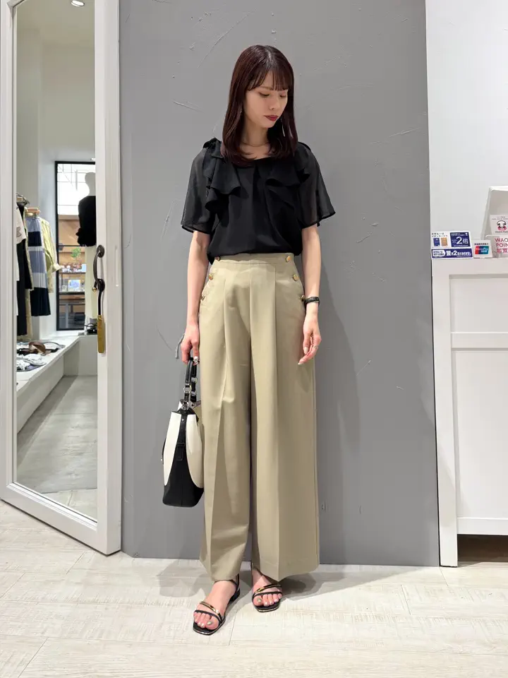 値下げ！ジャンボ尾崎プロ監修 超高級ベルベット生地使用4タックパンツJ’s 尾崎紗代子さん着用】マリンパンツ/YECCA VECCA（イェッカ ヴェッカ