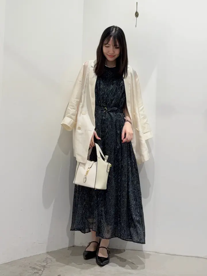 シアードット柄ギャザーワンピース/YECCA VECCA（イェッカ ヴェッカ
