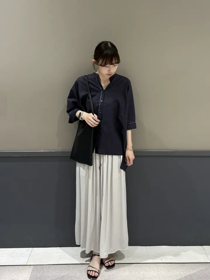 接触冷感/セットアップ可能】シルキータックワイドパンツ/YECCA VECCA