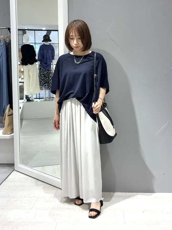 接触冷感/セットアップ可能】シルキータックワイドパンツ/YECCA VECCA