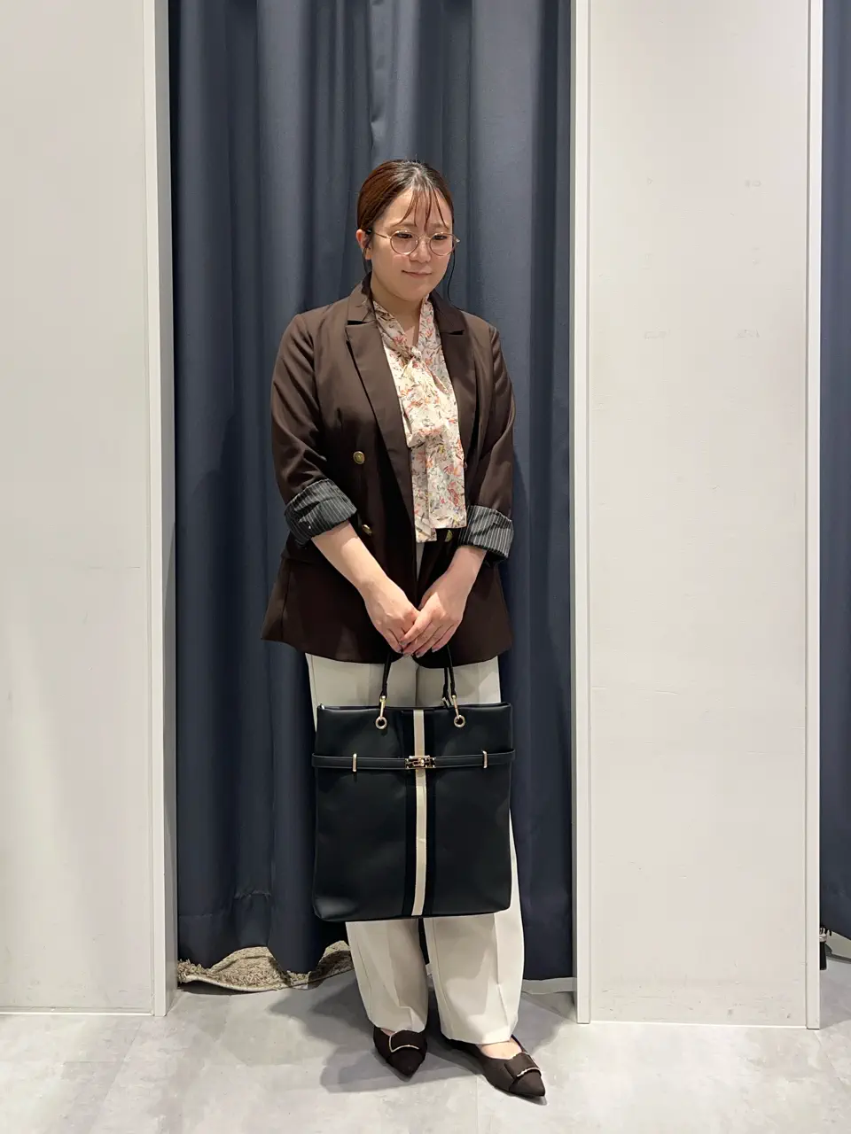 フラワー柄シアーボウタイブラウス/YECCA VECCA（イェッカ ヴェッカ