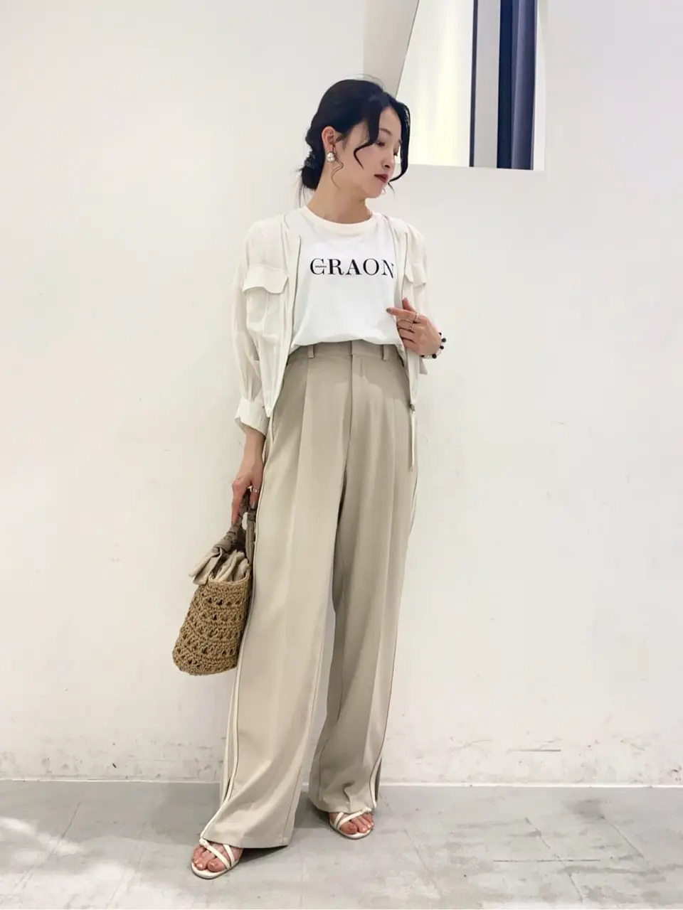 ≪USED≫サイドラインストレートパンツ/YECCA VECCA（イェッカ