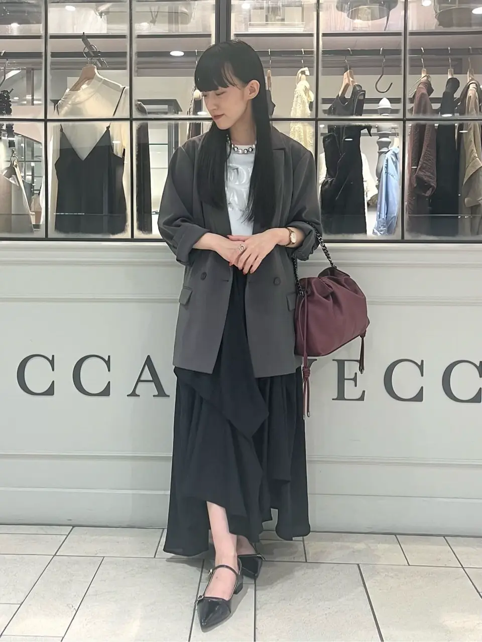 CLASSY.掲載】2wayチェーンギャザーバッグ/YECCA VECCA（イェッカ