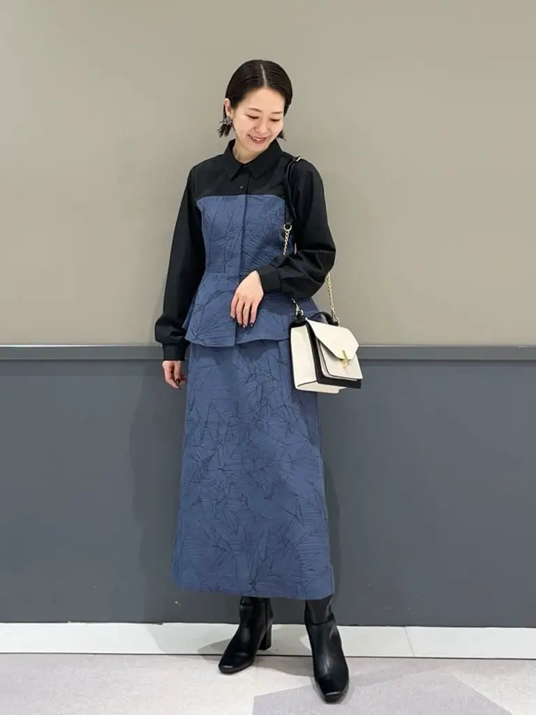 ふくれジャガードスリットナロースカート/YECCA VECCA（イェッカ