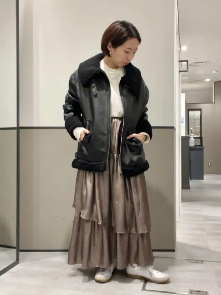 ボアMIXフェイクレザージャケット/YECCA VECCA（イェッカ ヴェッカ）の