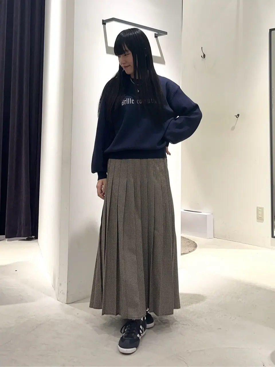 スカート HAUTE vintage_ Y2K ARCHIVE チェック柄釦デザインプリーツスカート/YECCA VECCA（イェッカ