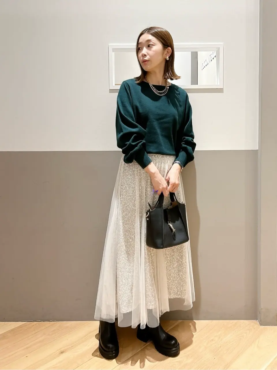 スパンコール×チュールスカート/YECCA VECCA（イェッカ ヴェッカ）の