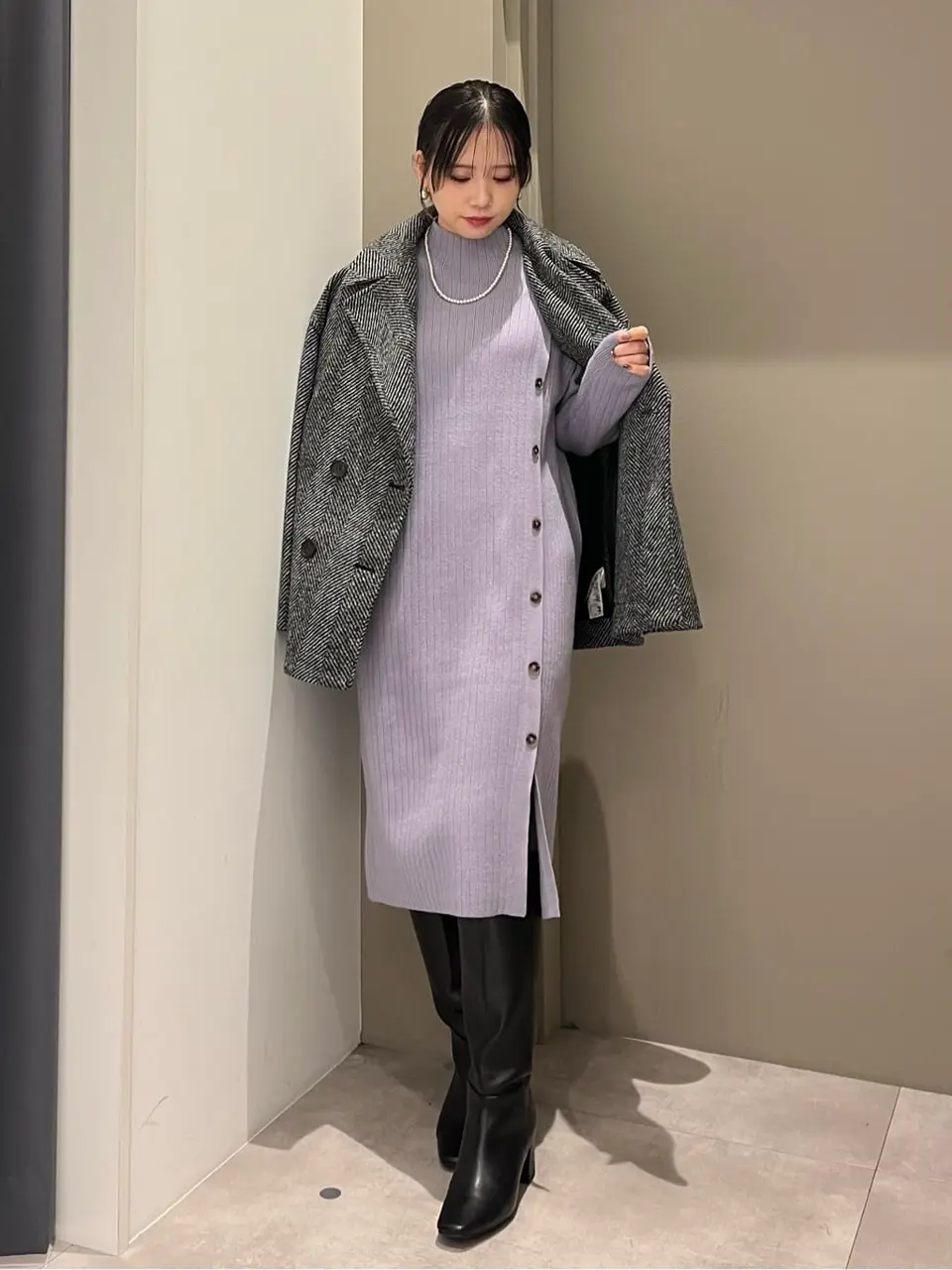 ヘリンボーン柄Pコート/YECCA VECCA（イェッカ ヴェッカ）のその他