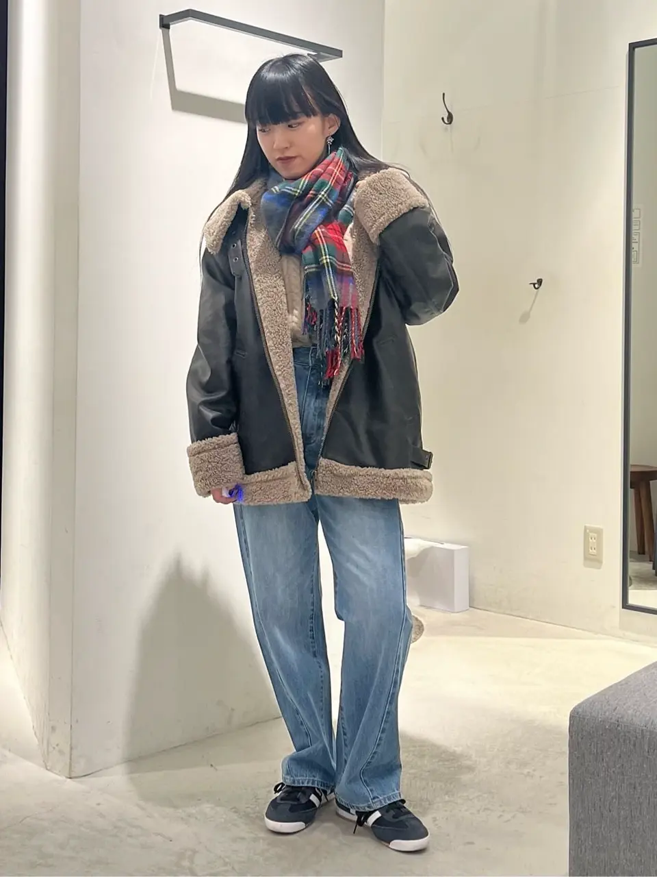 ボアMIXフェイクレザージャケット/YECCA VECCA（イェッカ ヴェッカ）の