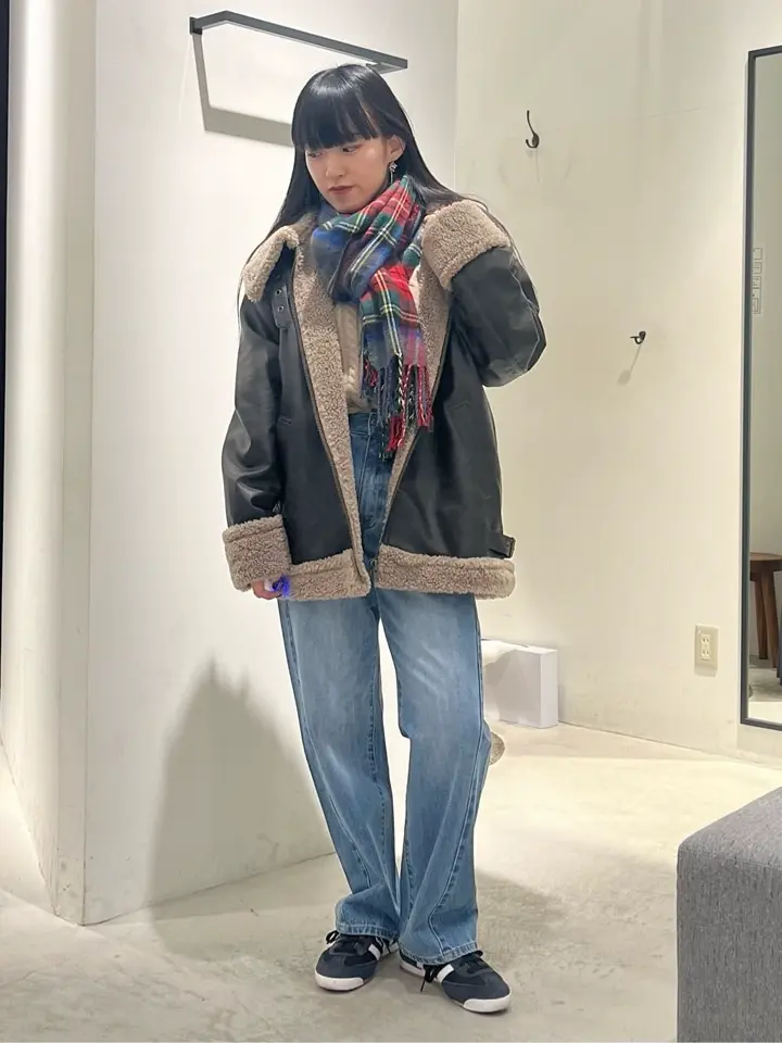 ボアMIXフェイクレザージャケット/YECCA VECCA（イェッカ ヴェッカ）の