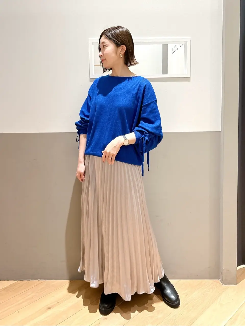 サテンプリーツスカート/YECCA VECCA（イェッカ ヴェッカ）のプリーツ