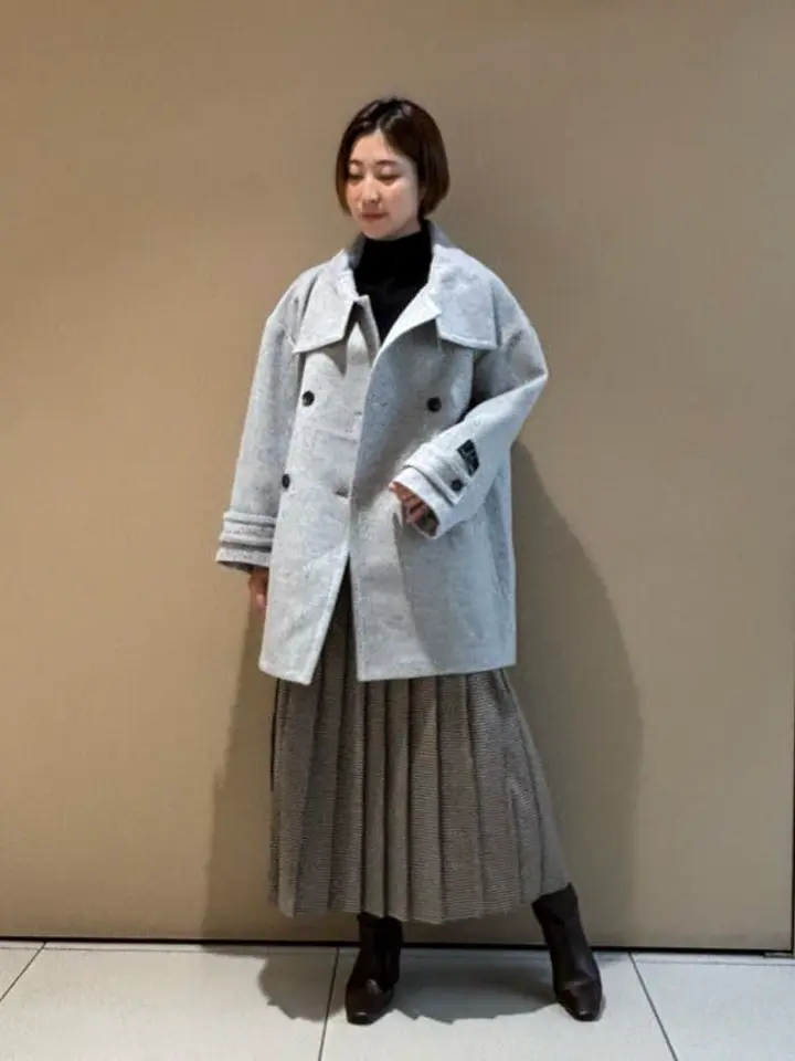 チェック柄釦デザインプリーツスカート/YECCA VECCA（イェッカ