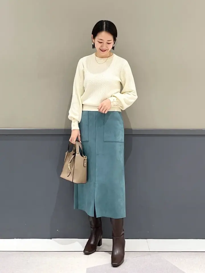 ハイウエストフェイクスエードスカート/YECCA VECCA（イェッカ