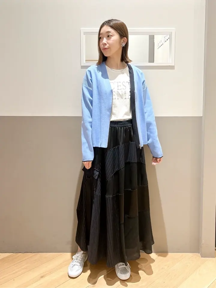 配色VネックZIPカーディガン/YECCA VECCA（イェッカ ヴェッカ）の