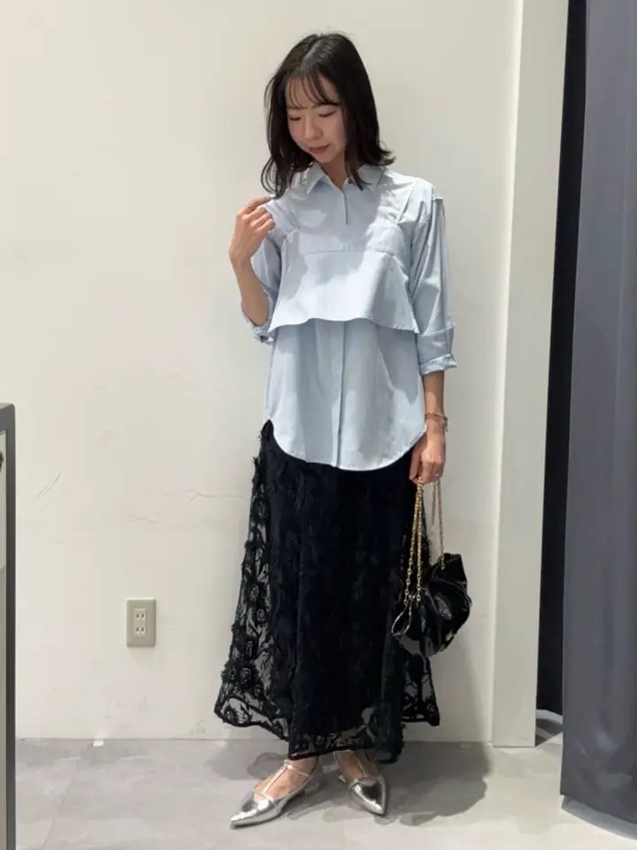フラワーエンブロイダリーチュールスカート/YECCA VECCA（イェッカ