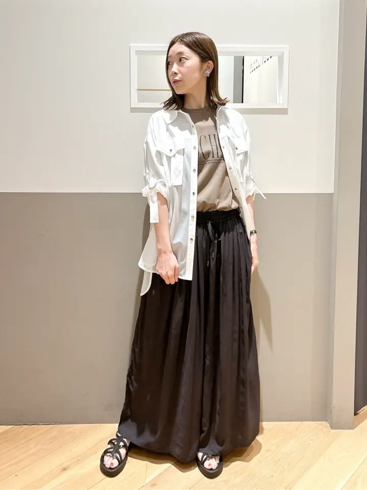 シルキータックワイドパンツ/YECCA VECCA（イェッカ ヴェッカ）の