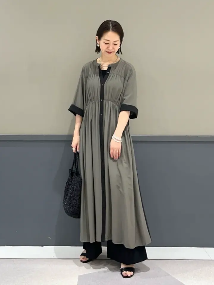 ギャザー配色ワンピース/YECCA VECCA（イェッカ ヴェッカ）のシャツ