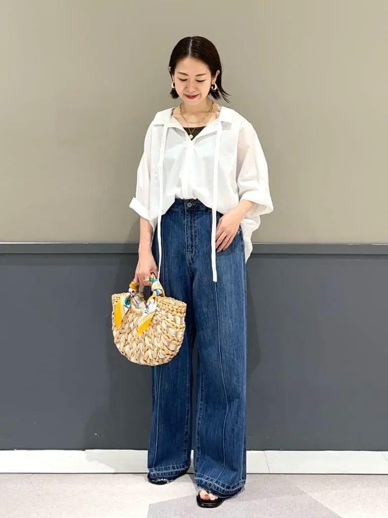 かごバッグ waku cache cache】バンクワンコンビラウンドカゴバッグ/YECCA VECCA