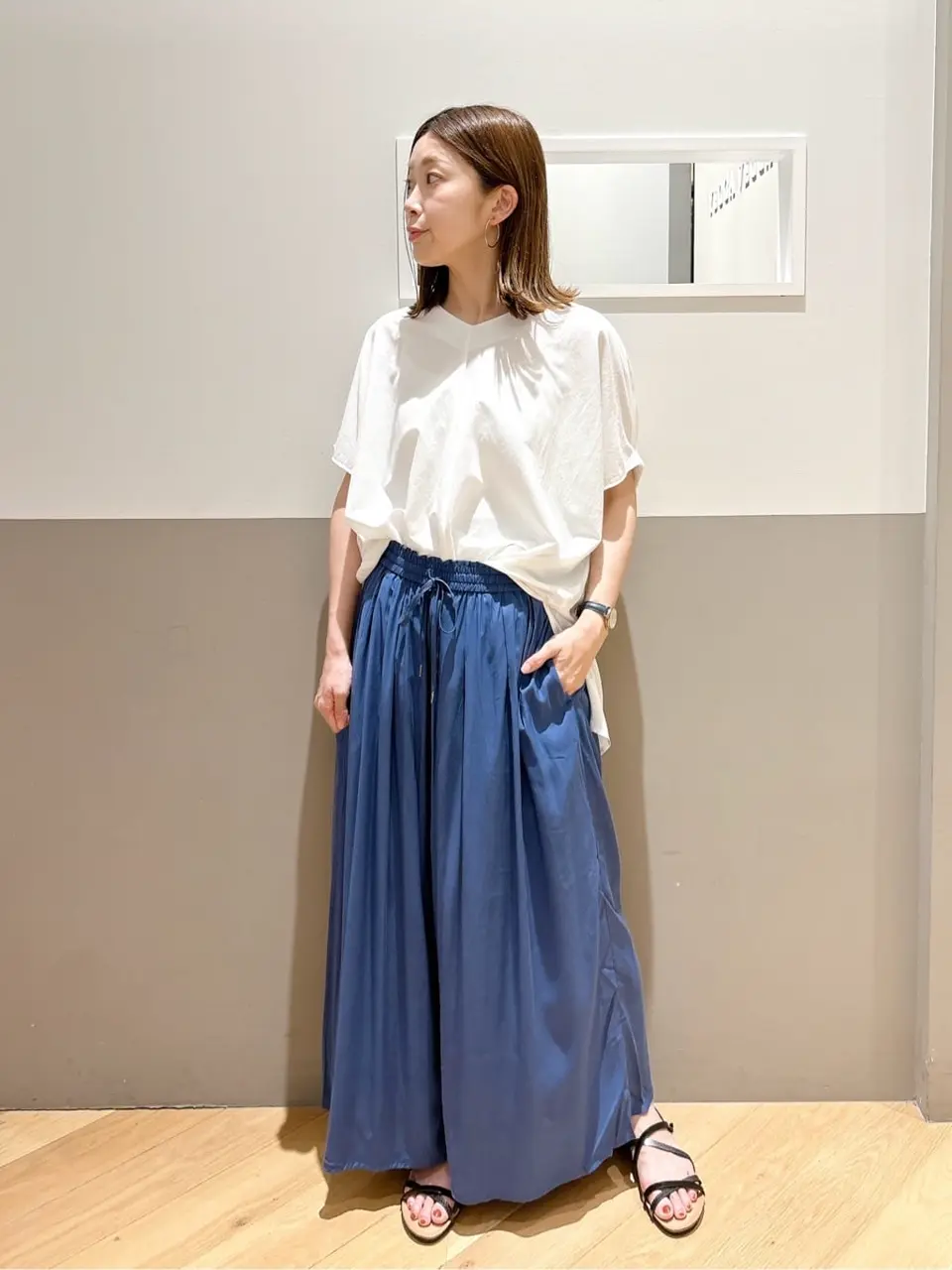 シルキータックワイドパンツ/YECCA VECCA（イェッカ ヴェッカ）の