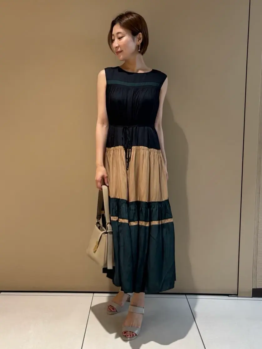 マルチカラーギャザーワンピース/YECCA VECCA（イェッカ ヴェッカ）の