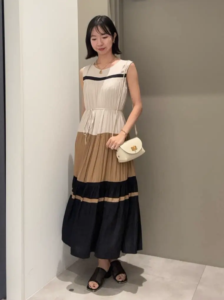 マルチカラーギャザーワンピース/YECCA VECCA（イェッカ ヴェッカ）の