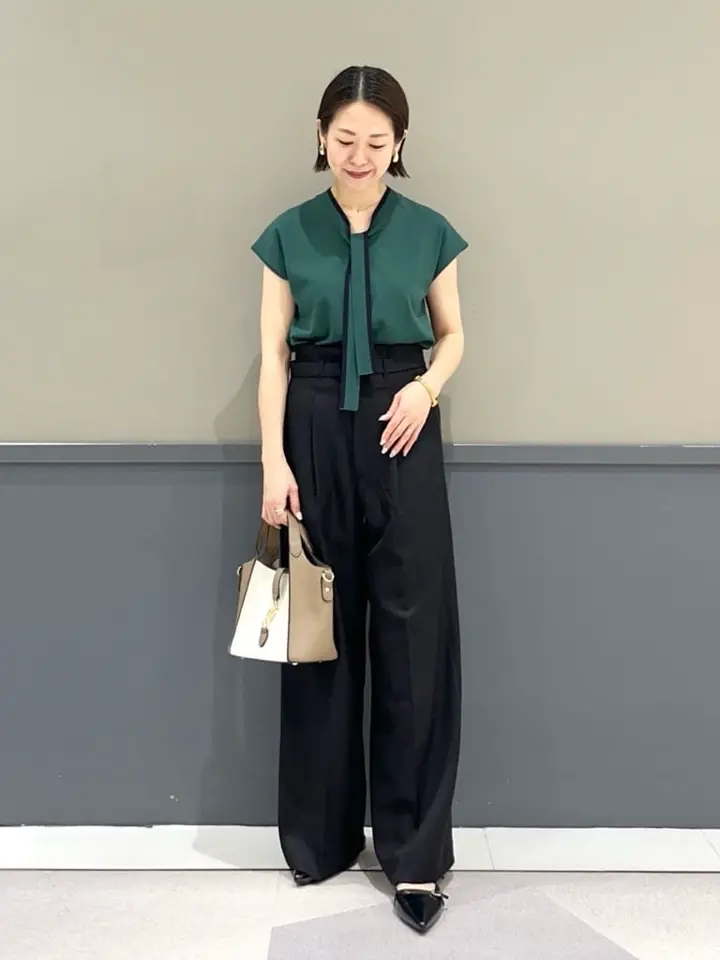 洗える】ベルト付きイージーケアワイドパンツ/YECCA VECCA（イェッカ