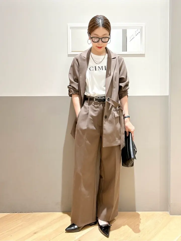 ウエストデザインワイドストレートパンツ/YECCA VECCA（イェッカ