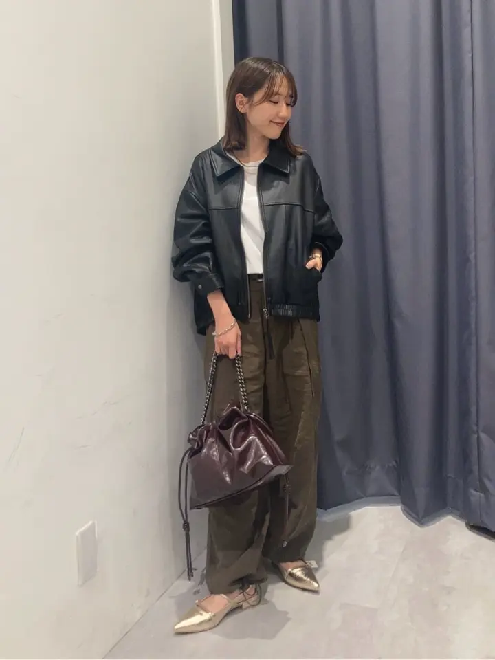 ステンカラーレザーライクブルゾン ステンカラーレザーライクブルゾン/YECCA VECCA（イェッカ ヴェッカ