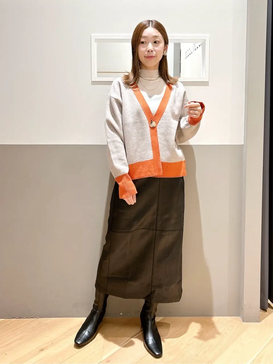 レザーライクナロースカート/YECCA VECCA（イェッカ ヴェッカ）の