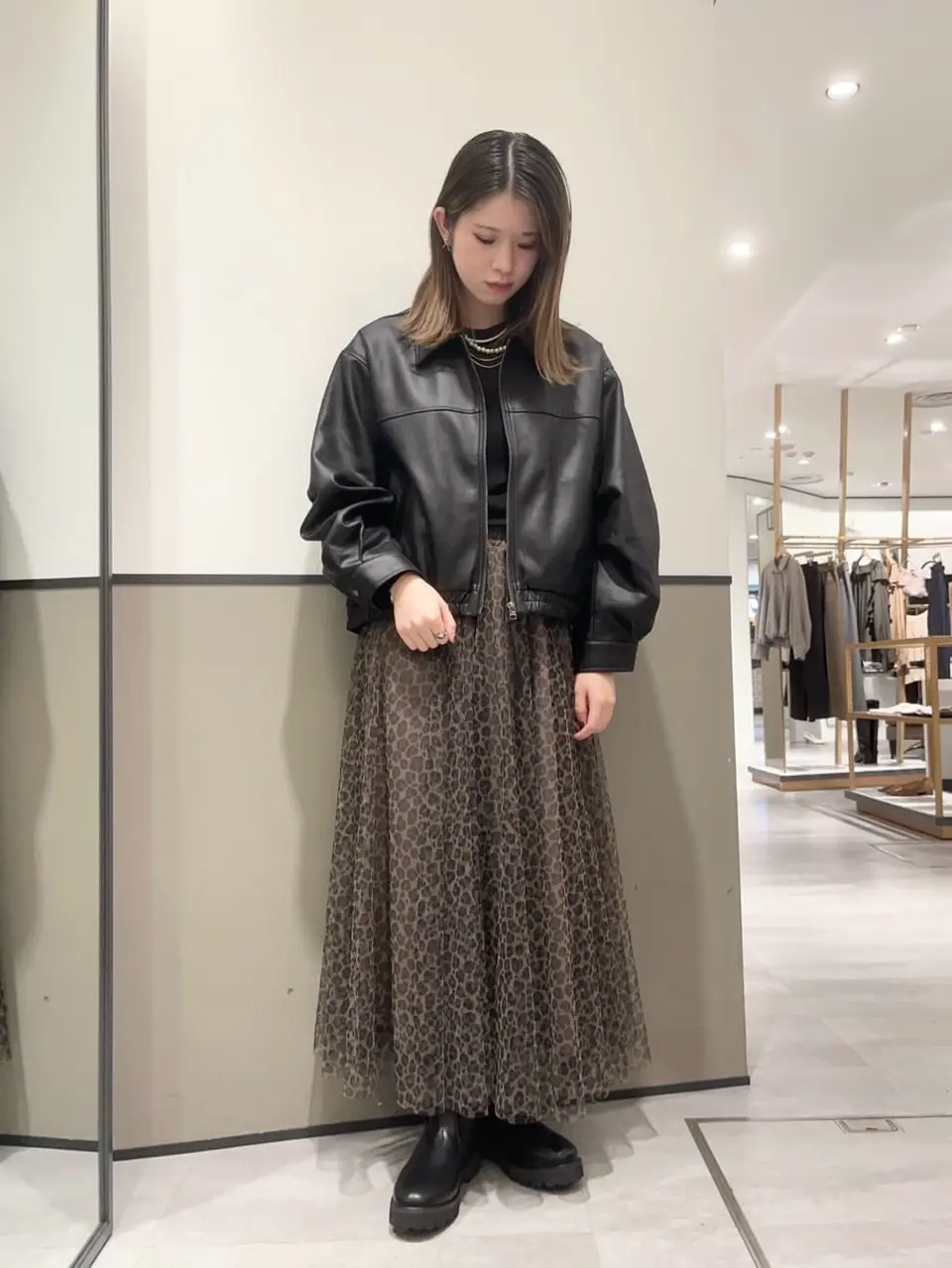 ステンカラーレザーライクブルゾン/YECCA VECCA（イェッカ ヴェッカ