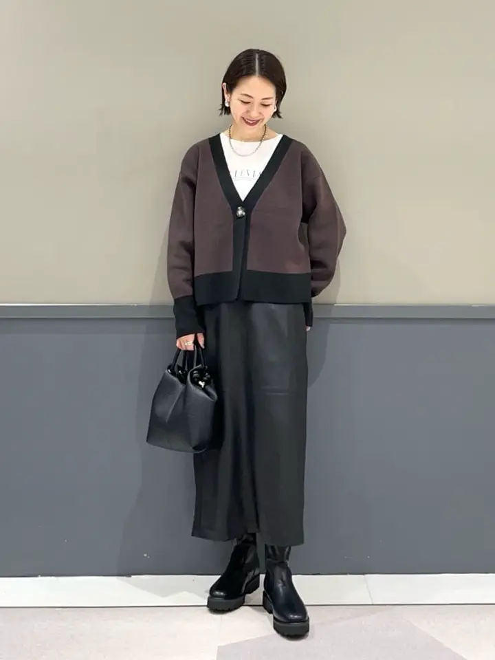 レザーライクナロースカート/YECCA VECCA（イェッカ ヴェッカ）の