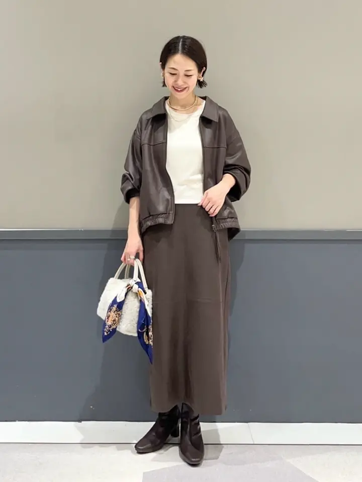 ステンカラーレザーライクブルゾン/YECCA VECCA（イェッカ ヴェッカ