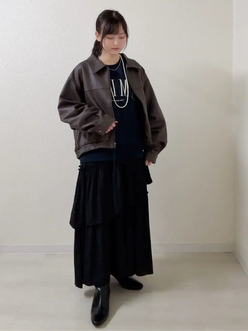 ステンカラーレザーライクブルゾン/YECCA VECCA（イェッカ ヴェッカ