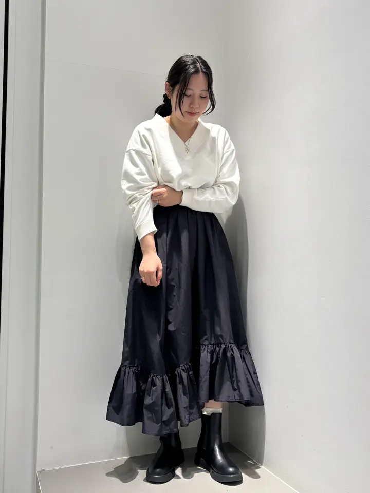 日本製】ムジブロード裾フリルスカート/GARAGE OF GOOD CLOTHING