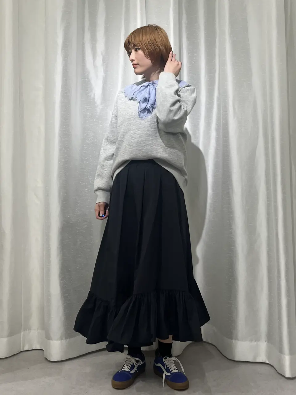 日本製】ムジブロード裾フリルスカート/GARAGE OF GOOD CLOTHING