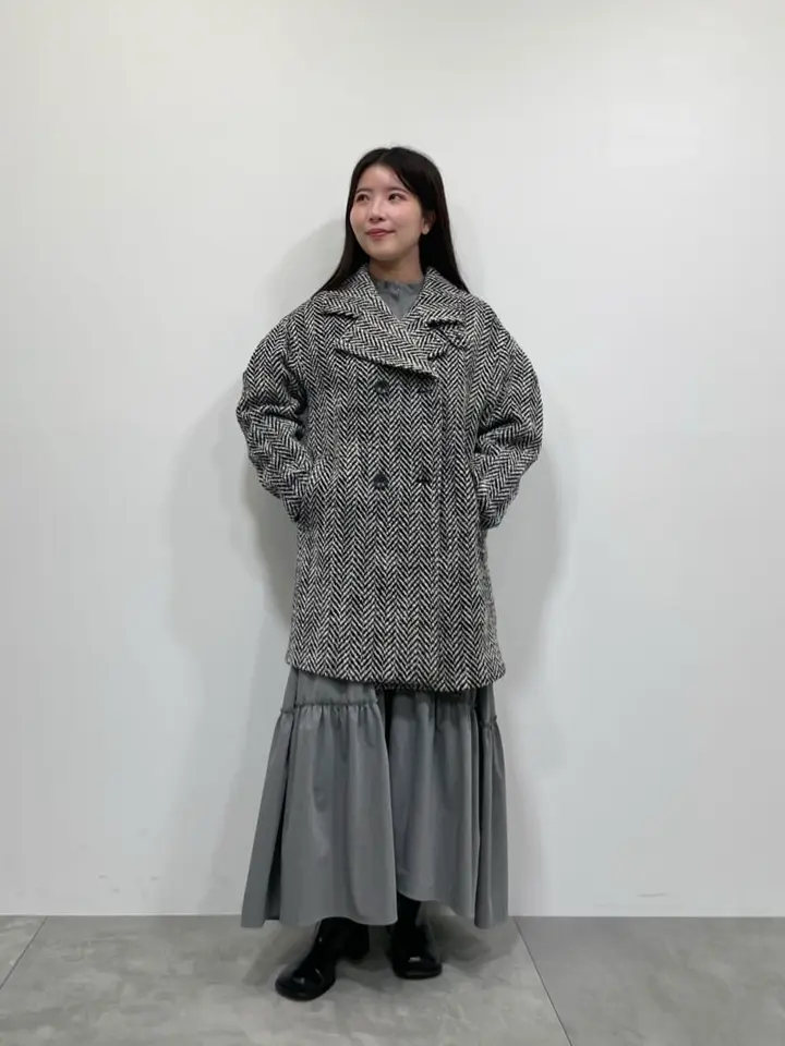 ヘリンボーンミドル丈コクーンコート/GARAGE OF GOOD CLOTHING