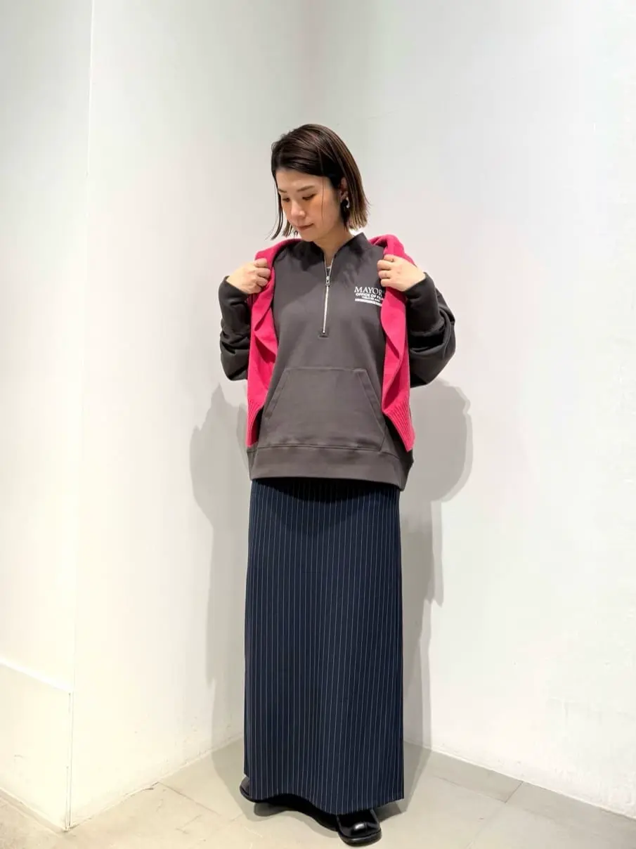 ネイビーストライプロングタイトスカート/GARAGE OF GOOD CLOTHING