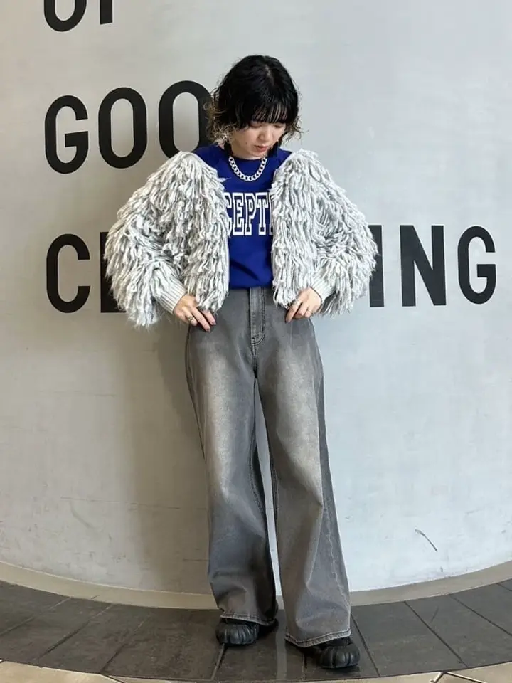 ハイウエストワイドデニムパンツ（グレー）/GARAGE OF GOOD CLOTHING