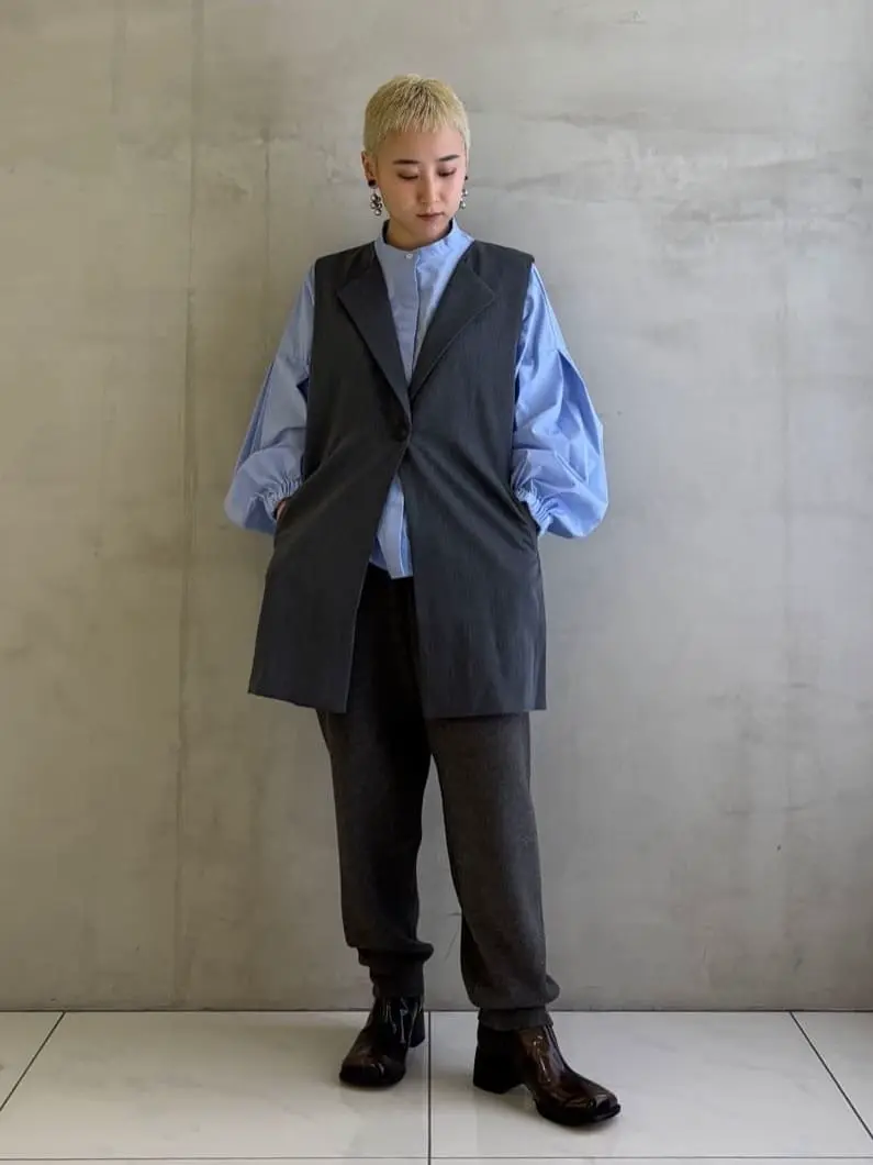 ミディ丈テーラードベスト（ジレ)/GARAGE OF GOOD CLOTHING（ガレージ