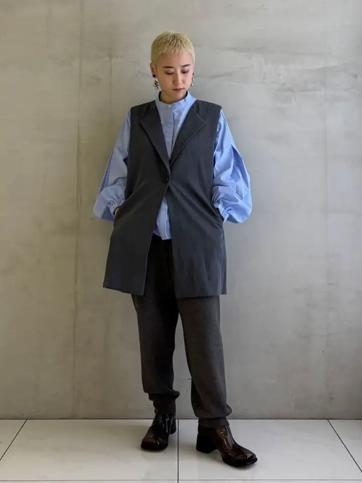 ミディ丈テーラードベスト（ジレ)/GARAGE OF GOOD CLOTHING（ガレージ