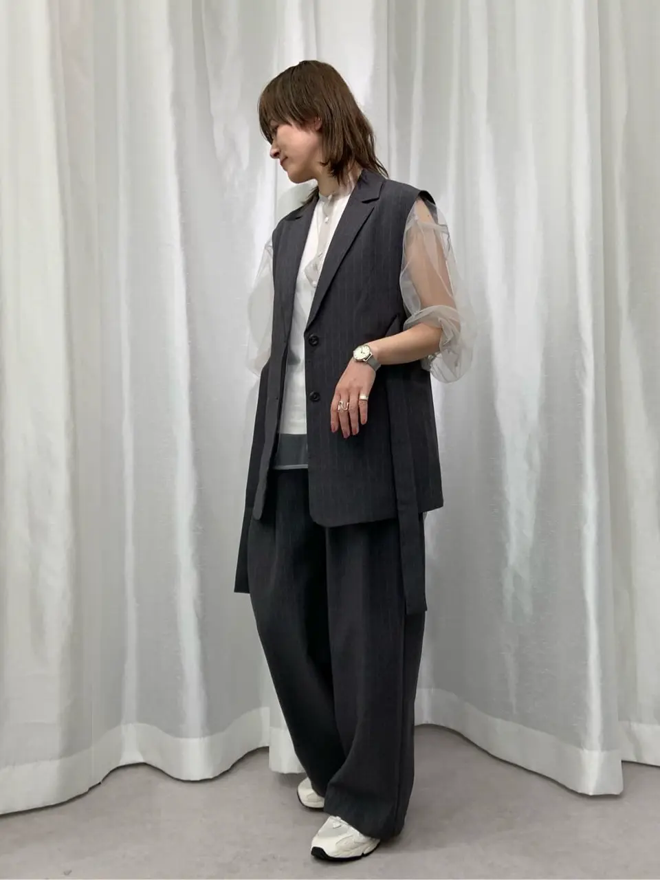 日本製】ストライプテーラーベスト/GARAGE OF GOOD CLOTHING（ガレージ