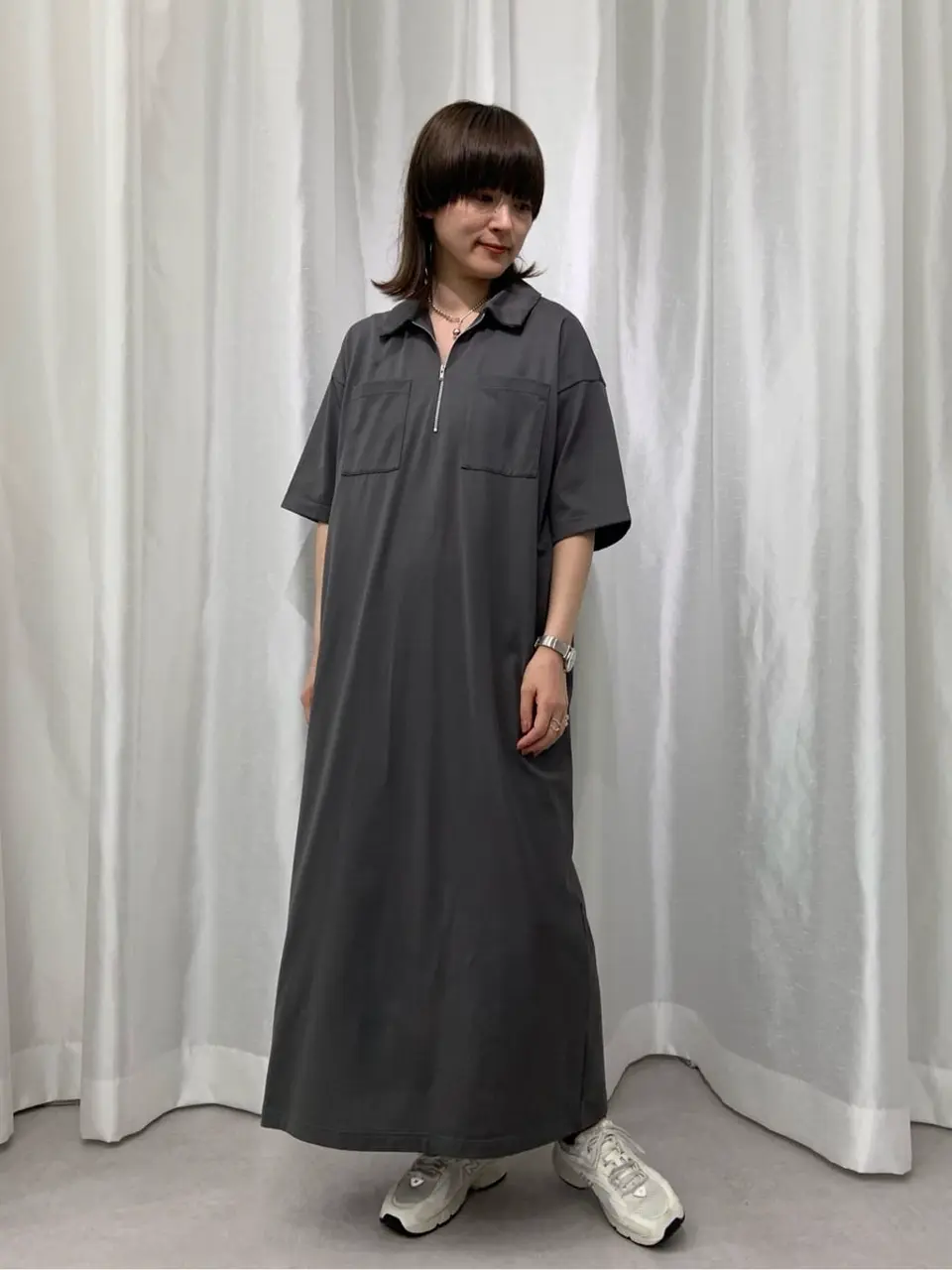 日本製】ポロ襟ZIP付ワンピース/GARAGE OF GOOD CLOTHING（ガレージ