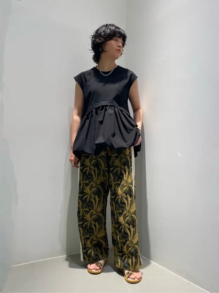 フラワーサイドラインドロストパンツ/GARAGE OF GOOD CLOTHING