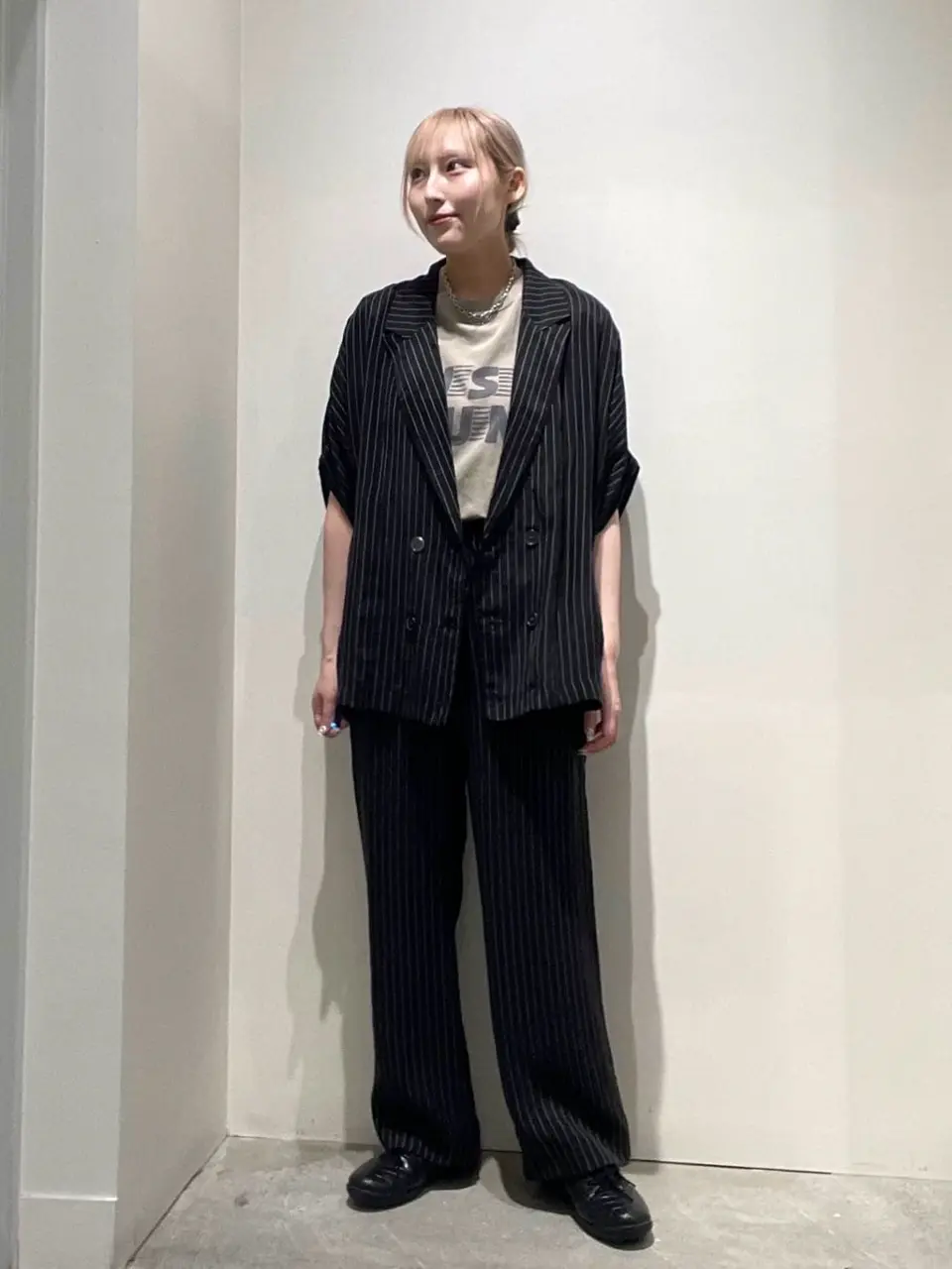 新品GARAGE OF GOOD CLOTHING 半袖ジャケット ストライプ半袖ジャケット/GARAGE OF GOOD CLOTHING（ガレージ オブ