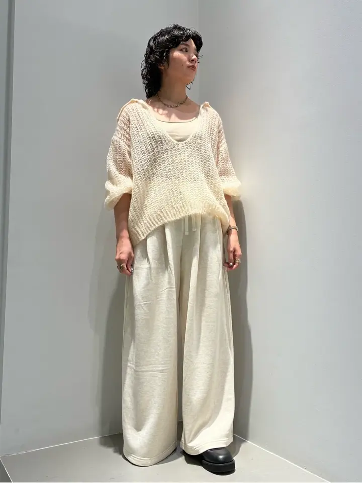 モヘア混襟付きニットシアープルオーバー/GARAGE OF GOOD CLOTHING
