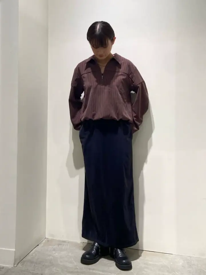 ピンストライプハーフZIPプルオーバー/GARAGE OF GOOD CLOTHING