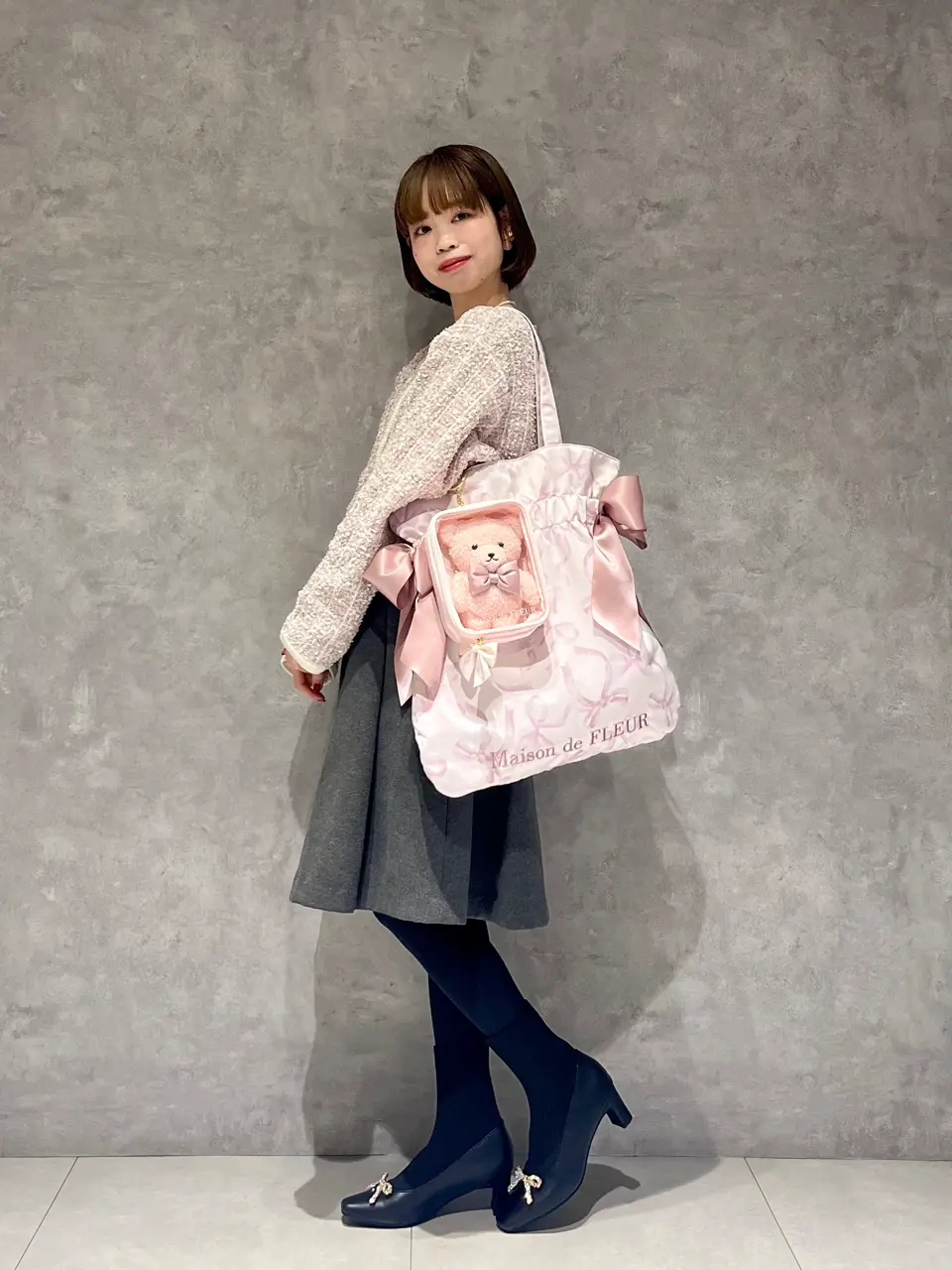 予約】リボン柄ダブルリボントートバッグ/Maison de FLEUR（メゾン ド