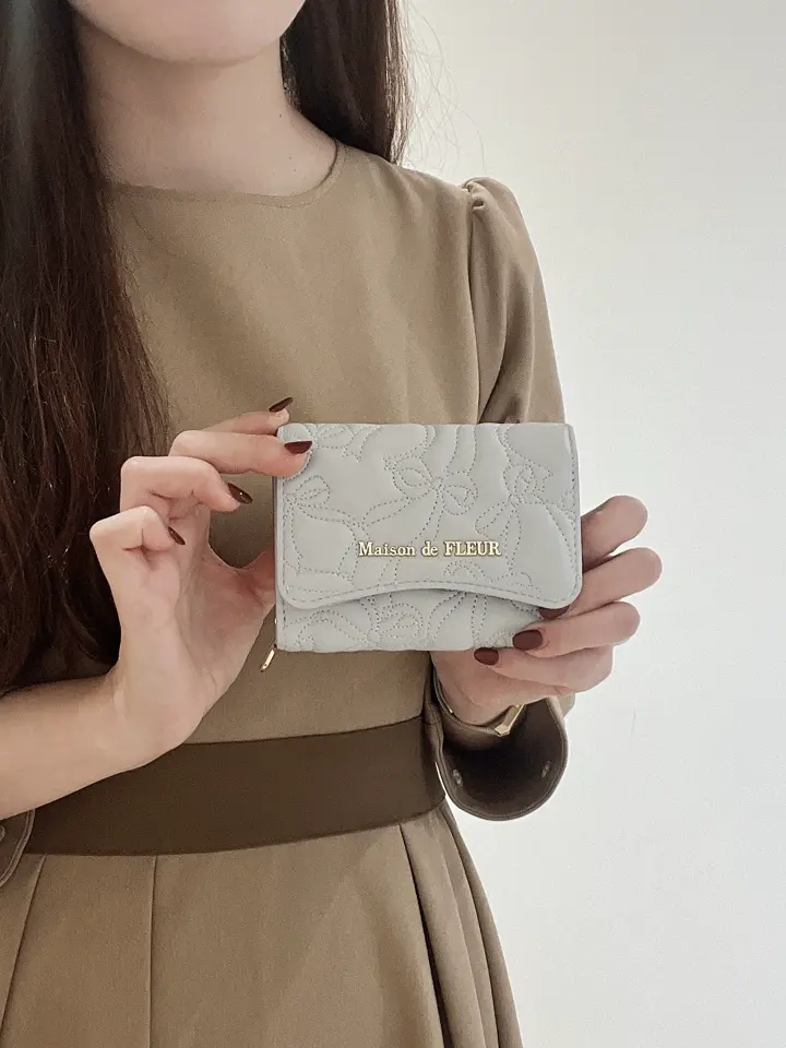 すず«♡» Maison de FLEUR キルティングFリボンウォレット キルティングFリボンウォレット/Maison de FLEUR（メゾン ド フルール
