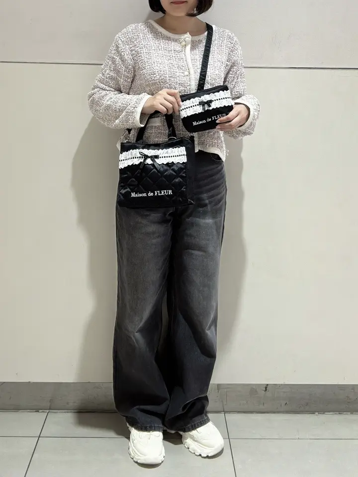 メゾン ド フルール（Maison de FLEUR）/コットンフリル2Wayトートバッグ コットンフリル2Wayトートバッグ/Maison de FLEUR（メゾン ド フルール